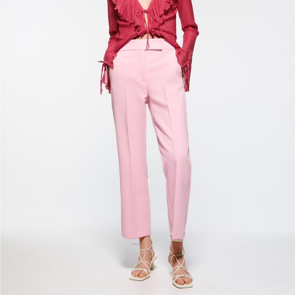 NWT Zara mini flare pants pink